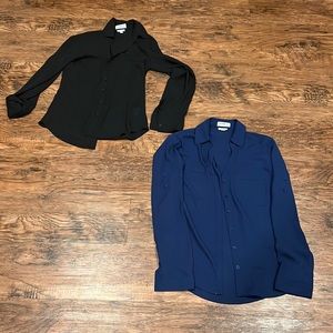 Black and blue express blouses